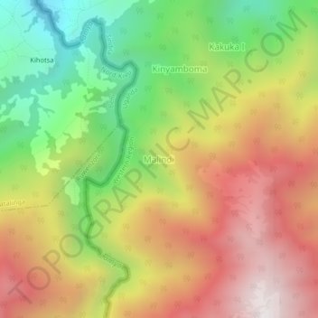 Malindi topographic map, elevation, terrain