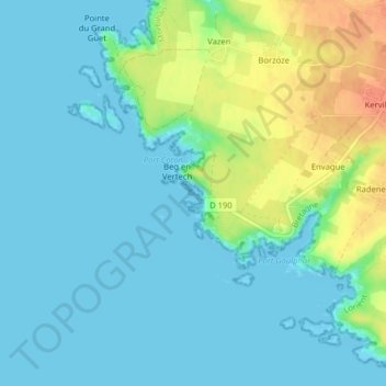Aiguilles Rocheuses de Port-Coton topographic map, elevation, terrain