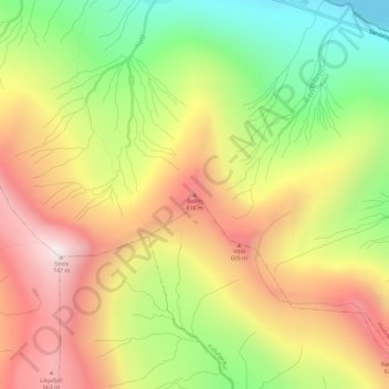 Bollin topographic map, elevation, terrain