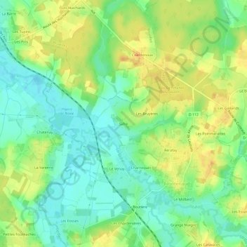 Safre topographic map, elevation, terrain