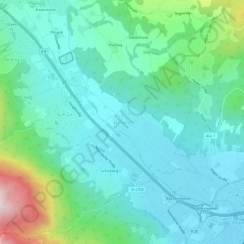 Jechling topographic map, elevation, terrain