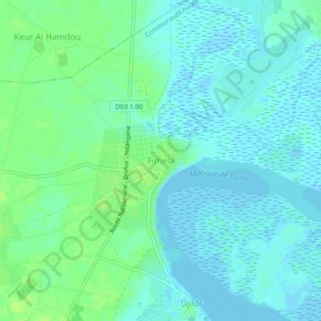 Fimela topographic map, elevation, terrain