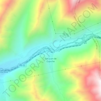 Sol de Cupiche topographic map, elevation, terrain