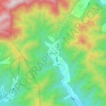 莲花池村 topographic map, elevation, terrain