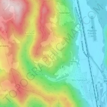 Gaudritz topographic map, elevation, terrain