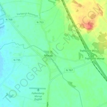 Morup topographic map, elevation, terrain