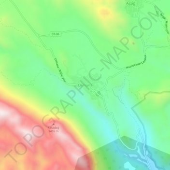 Ormana topographic map, elevation, terrain