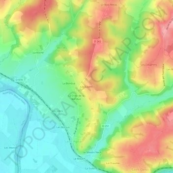 Les Juliens topographic map, elevation, terrain