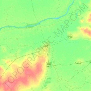 San topographic map, elevation, terrain