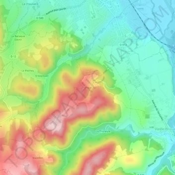 Simpal topographic map, elevation, terrain