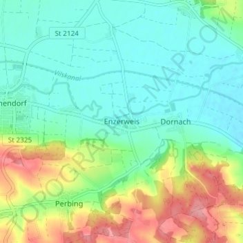 Enzerweis topographic map, elevation, terrain