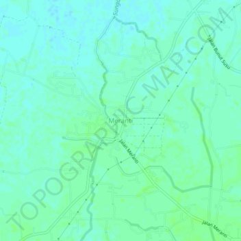 Meranti topographic map, elevation, terrain