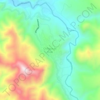 Santa Maria Chilapa de Díaz topographic map, elevation, terrain