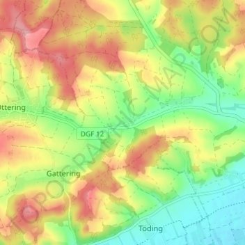 Oberdaching topographic map, elevation, terrain