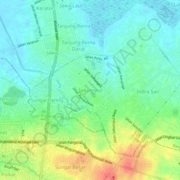 Sekumpul topographic map, elevation, terrain