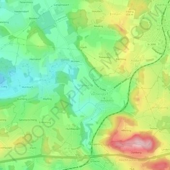 Spielwang topographic map, elevation, terrain