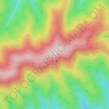 Flagpole Knob topographic map, elevation, terrain