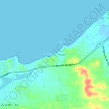 Santo Domingo topographic map, elevation, terrain