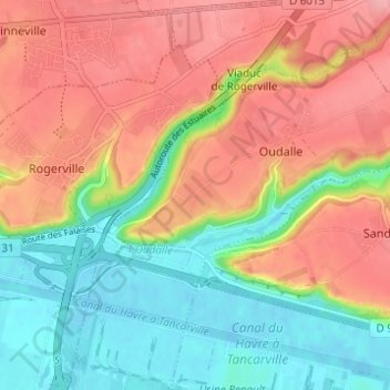 Videmare topographic map, elevation, terrain