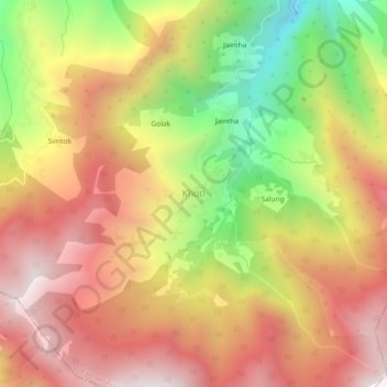 Khoti topographic map, elevation, terrain