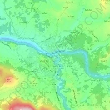 Rastoke topographic map, elevation, terrain