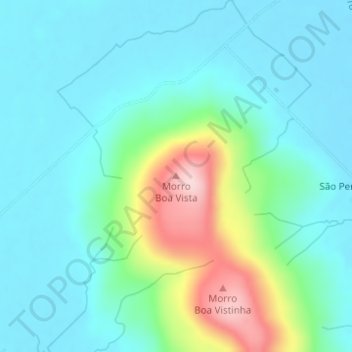 Morro Boa Vista topographic map, elevation, terrain