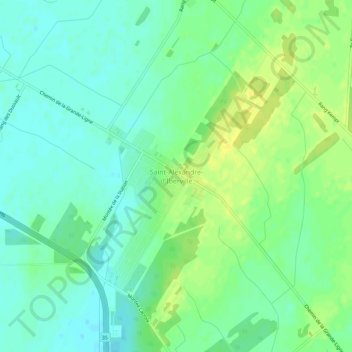 Saint-Alexandre-d'Iberville topographic map, elevation, terrain