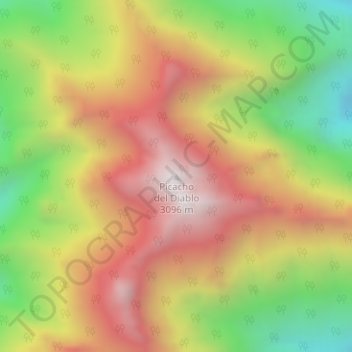 Picacho del Diablo topographic map, elevation, terrain