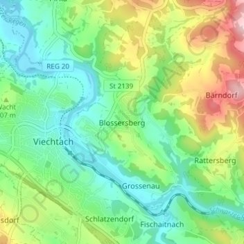 Blossersberg topographic map, elevation, terrain