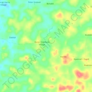 David topographic map, elevation, terrain