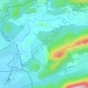 Les Baux topographic map, elevation, terrain