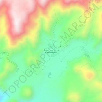Cimarrón Chico de la Raicilla topographic map, elevation, terrain