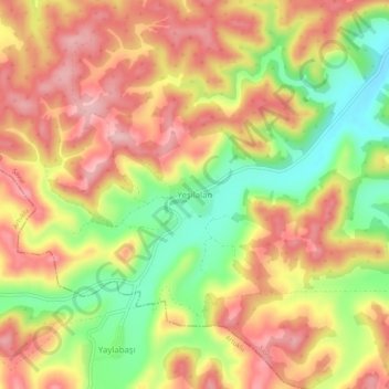 Yeşilalan topographic map, elevation, terrain