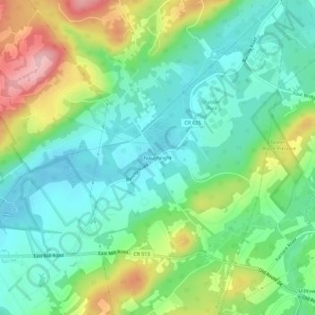 Naughright topographic map, elevation, terrain