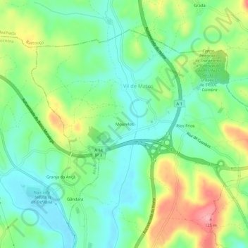 Mourelos topographic map, elevation, terrain