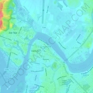 Villa Endesa topographic map, elevation, terrain