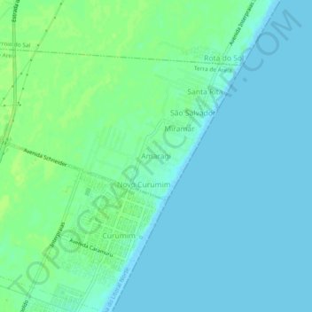 Amaragi topographic map, elevation, terrain