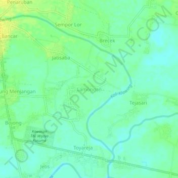 Lamongan topographic map, elevation, terrain