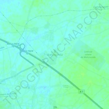 Malicounda topographic map, elevation, terrain