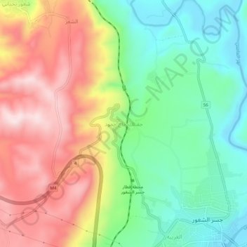Jiftlik Shughur topographic map, elevation, terrain