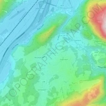 Am Bach topographic map, elevation, terrain