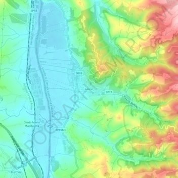 Leccio topographic map, elevation, terrain