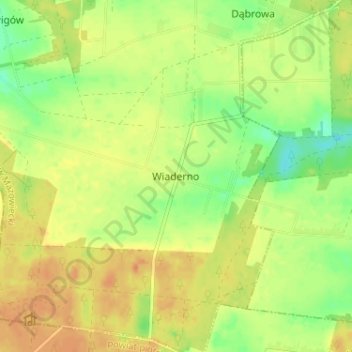 Wiaderno topographic map, elevation, terrain