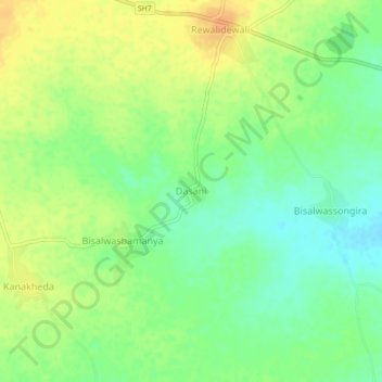 Dasani topographic map, elevation, terrain