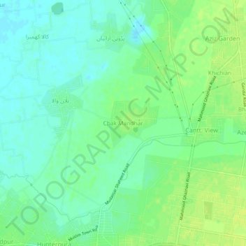 Chak Mandhar topographic map, elevation, terrain