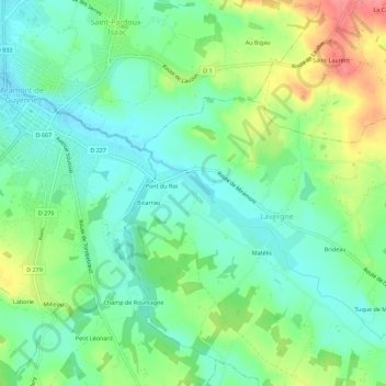 Joncadis topographic map, elevation, terrain