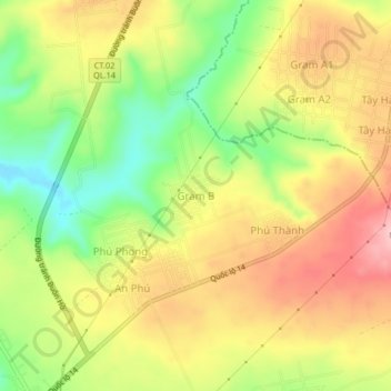 Gram B topographic map, elevation, terrain