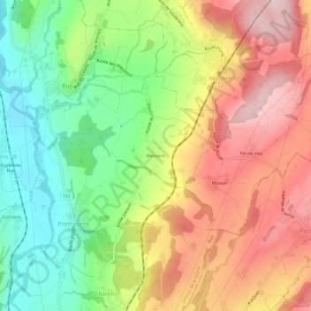 Blessens topographic map, elevation, terrain