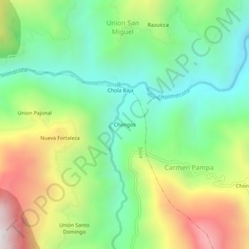 Chongos topographic map, elevation, terrain