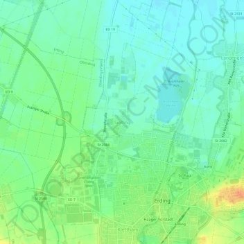 Siglfing topographic map, elevation, terrain